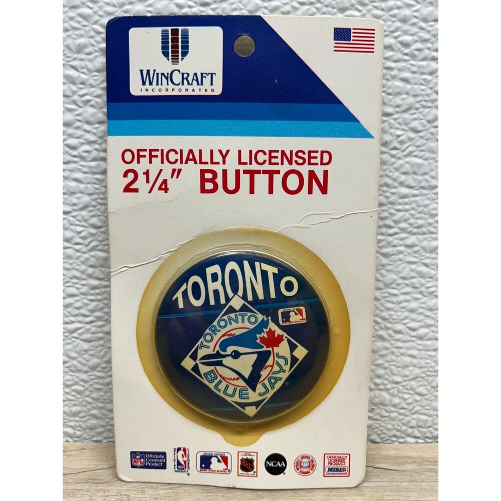 Vtg Toronto Blue Jays MLB Officially Licensed Button Pin By WinCraft Made In USA